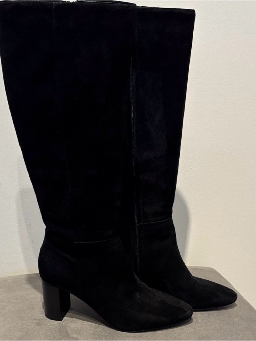 Banana Republic Black Suede Knee Boots with Block Heel